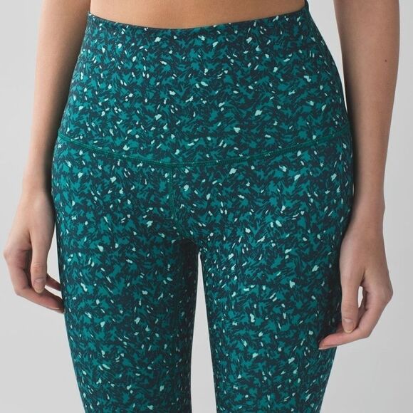 Lululemon Wunder Under Pants Mountain Peak Teal Leggings Size 4 - Picture 7 of 11